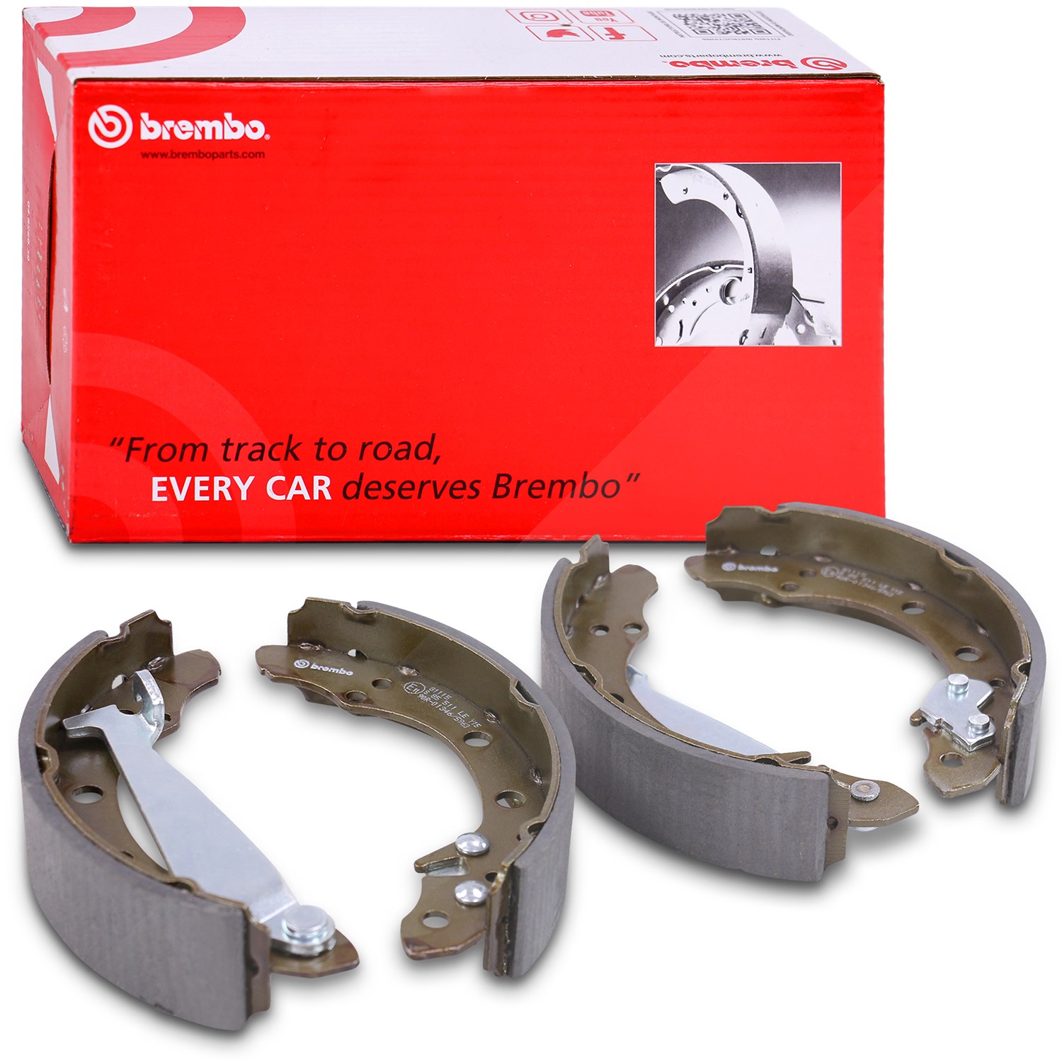 Brembo Bremsbackensatz Trommelbremse hinten [Hersteller-Nr. S85511] für Audi, VW, Chery, Seat, Skoda