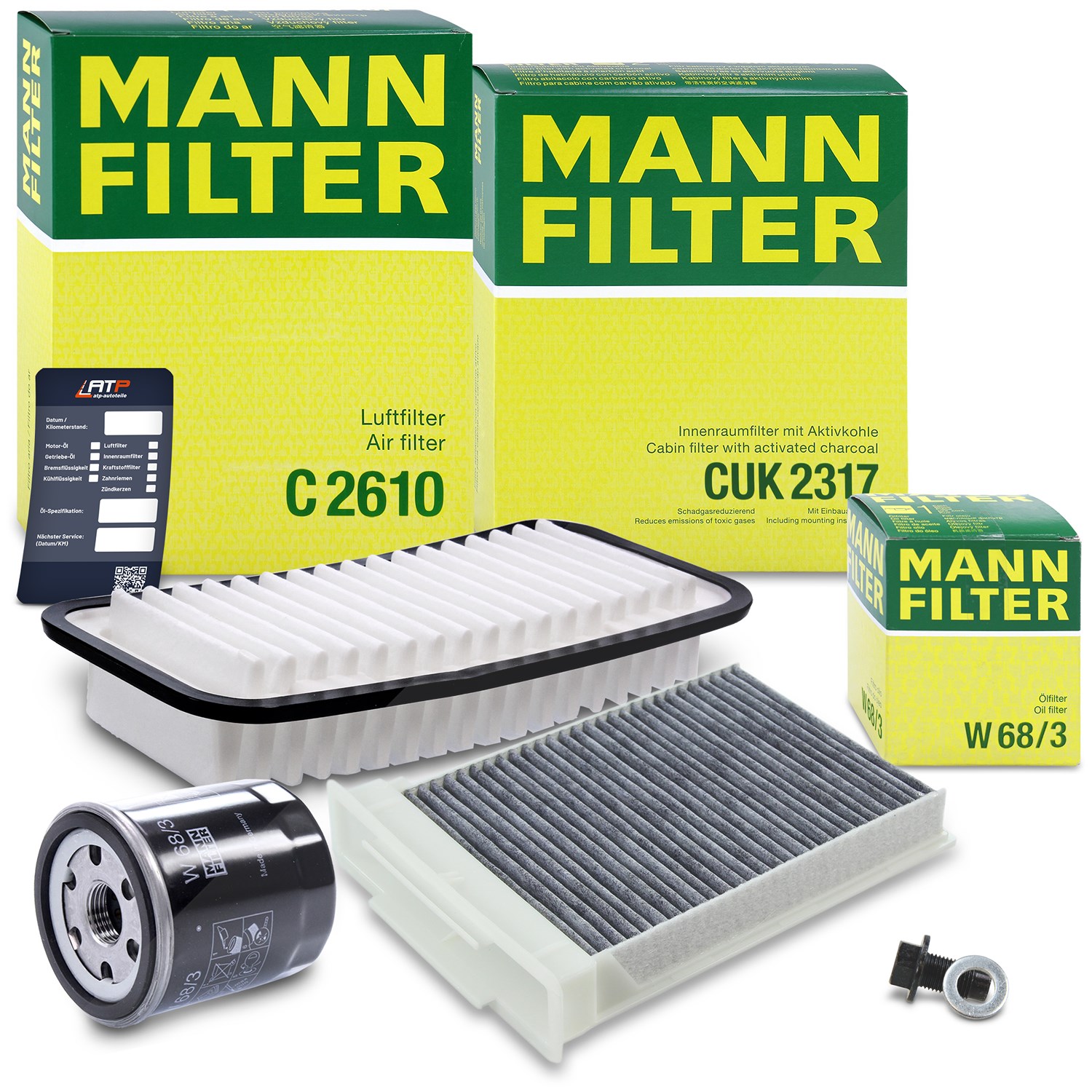 Mann-filter Inspektionspaket Filtersatz SET A [Hersteller-Nr. 10492390] für Peugeot, Toyota, Citroën