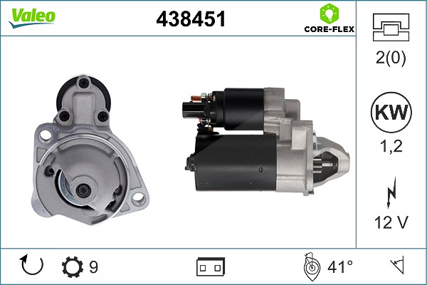Valeo Starter [Hersteller-Nr. 438451] für Audi, Skoda, VW, Seat