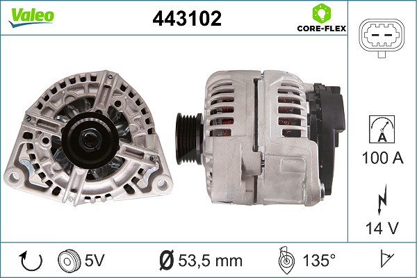 Valeo Generator [Hersteller-Nr. 443102] für Opel, Vauxhall