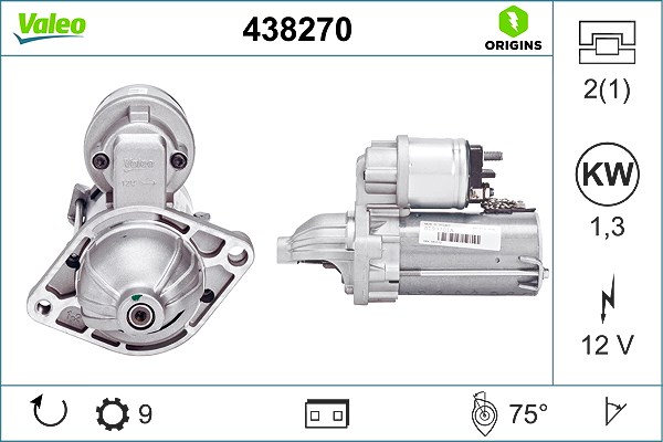Valeo Starter [Hersteller-Nr. 438270] für Vauxhall, Suzuki, Chevrolet, Subaru, Opel