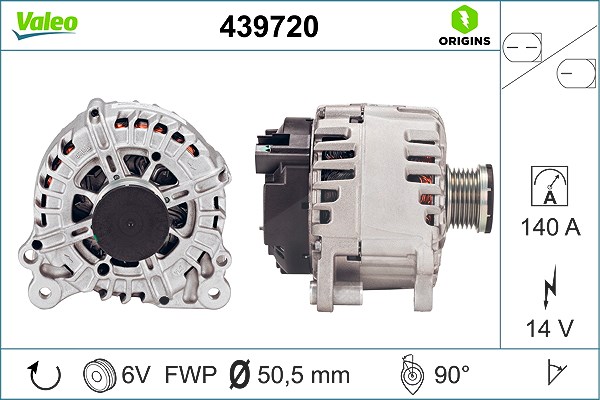 Valeo Generator [Hersteller-Nr. 439720] für Skoda, VW, Seat, Audi