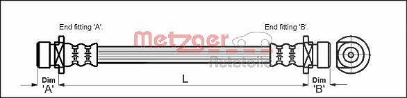 Metzger Autoteile Bremsschlauch [Hersteller-Nr. 4113506] für Honda