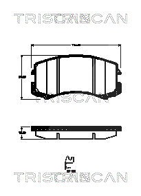 Triscan Bremsbelagsatz, Scheibenbremse [Hersteller-Nr. 811042025] für Mitsubishi