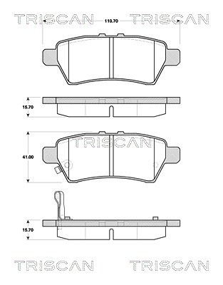 Triscan Bremsbelagsatz, Scheibenbremse [Hersteller-Nr. 811014045] für Nissan