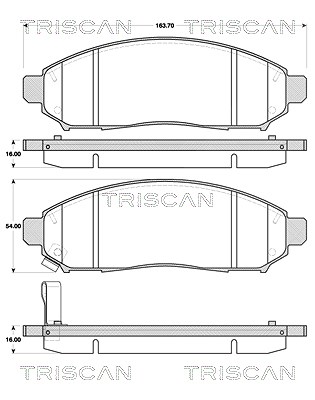 Triscan Bremsbeläge vorne (Satz) [Hersteller-Nr. 811014046] für Nissan