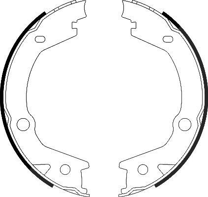 Hella Bremsbackensatz, Feststellbremse [Hersteller-Nr. 8DA355050-061] für Kia, Ssangyong, Hyundai