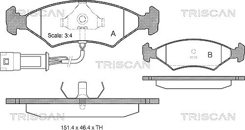 Triscan Bremsbelagsatz, Scheibenbremse [Hersteller-Nr. 811016801] für Ford