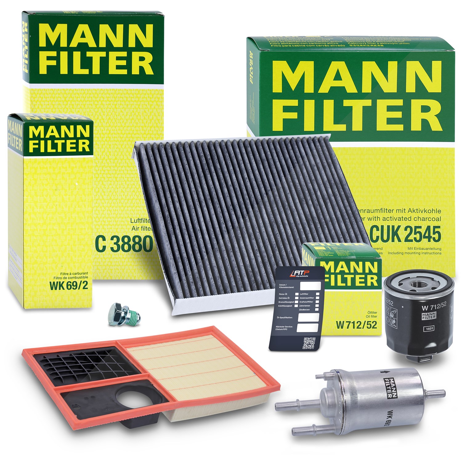 Mann-filter Inspektionspaket Filtersatz SET B [Hersteller-Nr. 10492509] für Skoda, VW, Seat