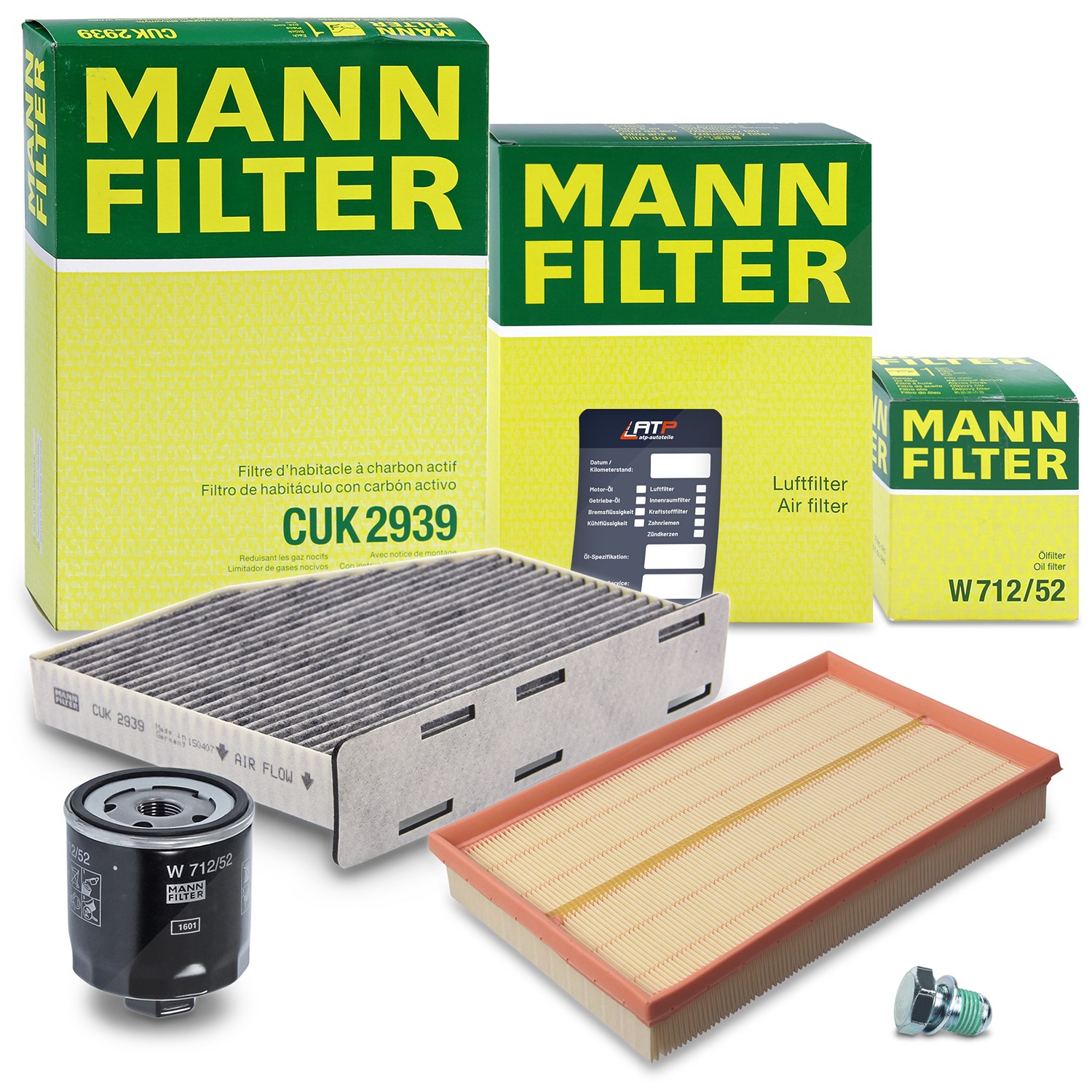Mann-filter Inspektionspaket Filtersatz SET A [Hersteller-Nr. 10492456] für VW, Skoda