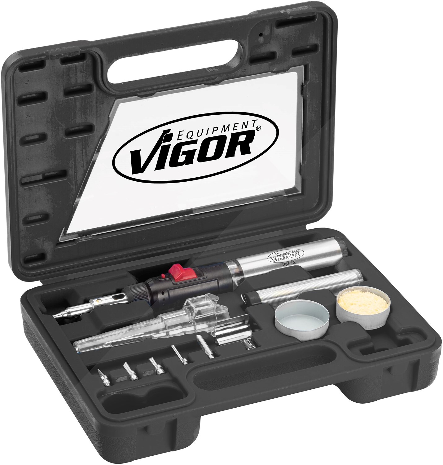 Vigor Gas Lötkolben Satz 12-tlg. [Hersteller-Nr. V5512]