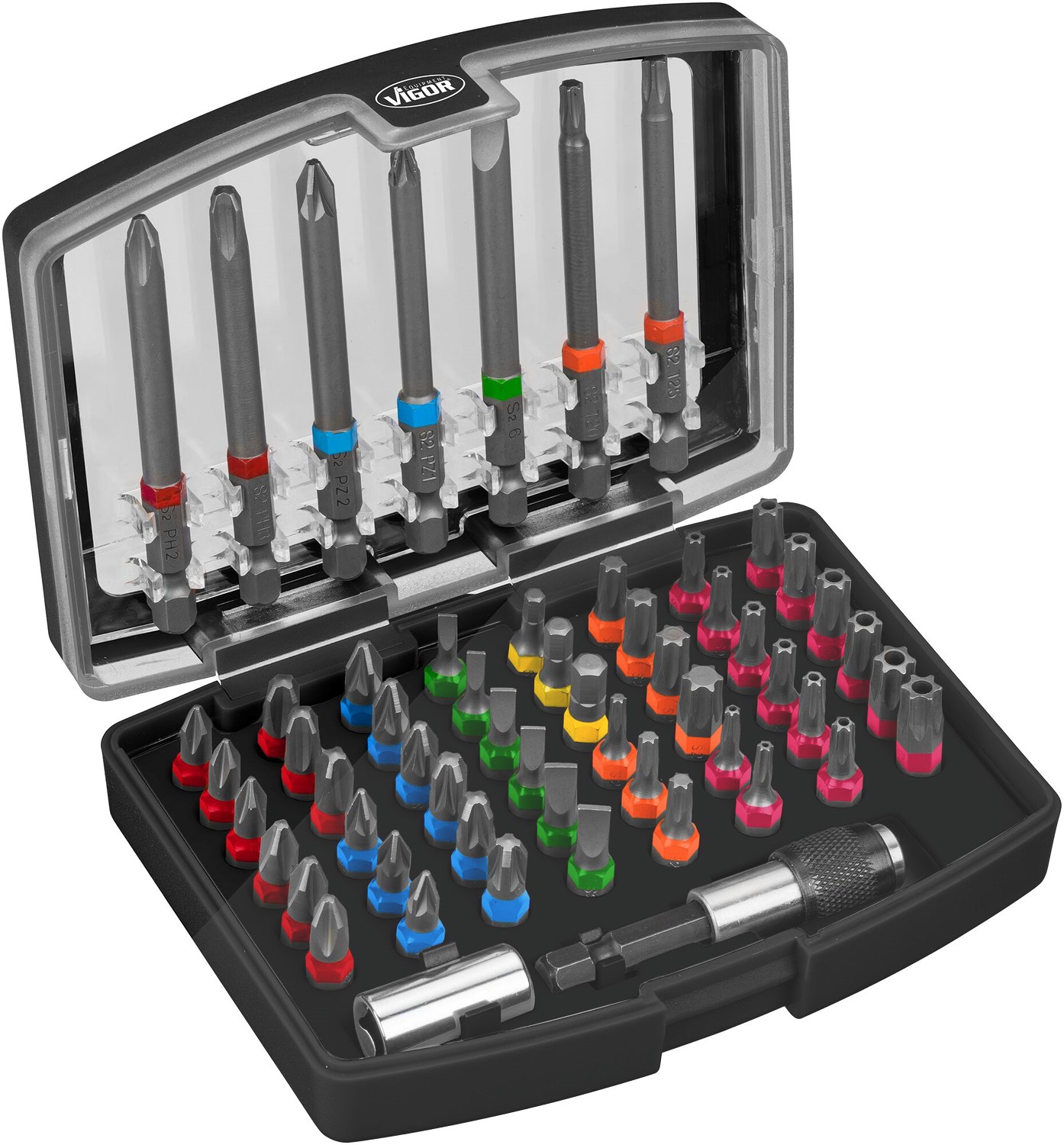 Vigor Bit Box 57-tlg. Sechskant 6,3mm (1/4) [Hersteller-Nr. V5020]