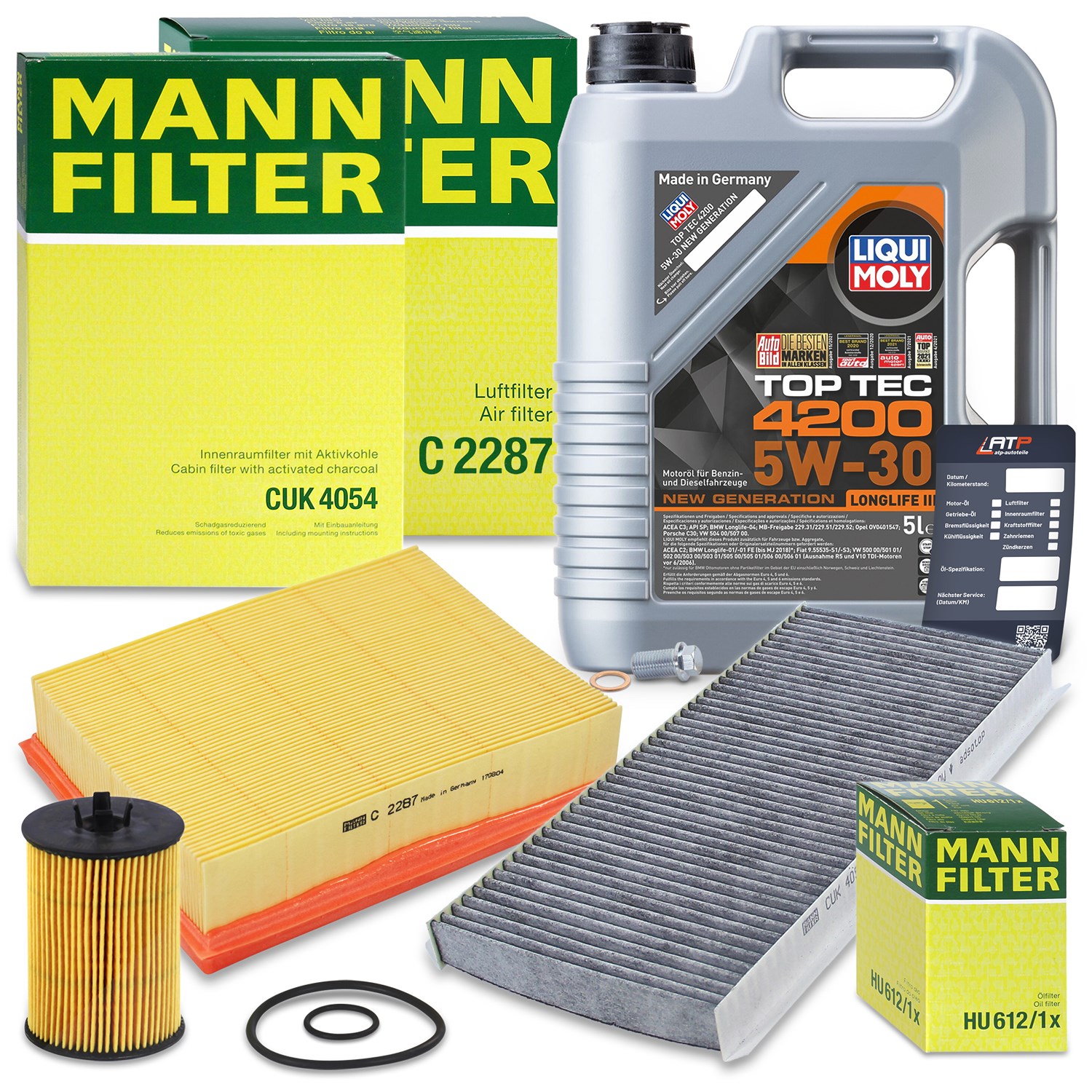 Mann-filter Inspektionspaket A + 5l 5W-30 Motoröl [Hersteller-Nr. 40511274] für Mercedes-Benz