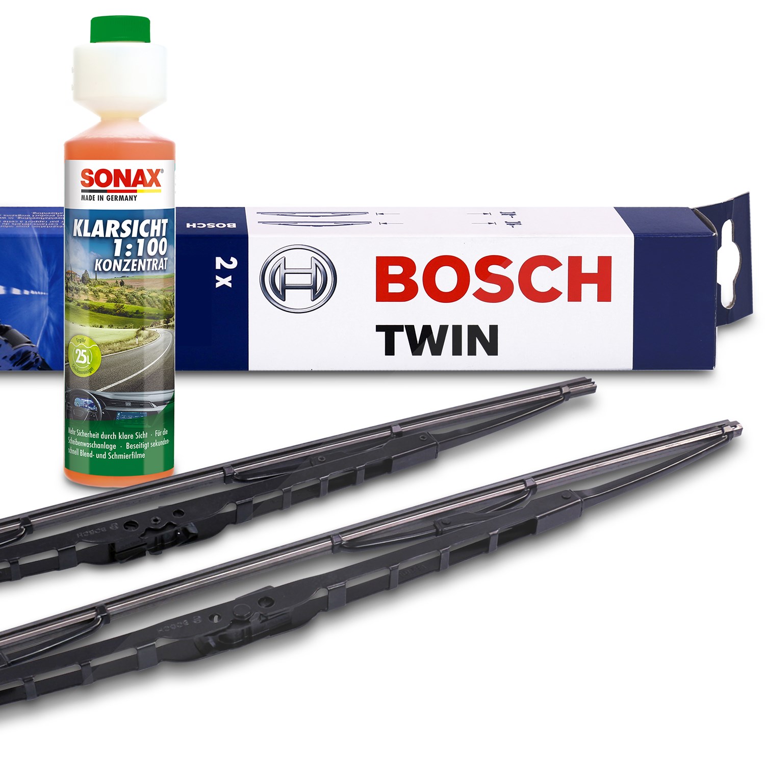 Bosch Wischerblatt 361+Scheibenreiniger [Hersteller-Nr. 31441411] für Opel, Daihatsu, Honda, Hyundai, Subaru, Mazda