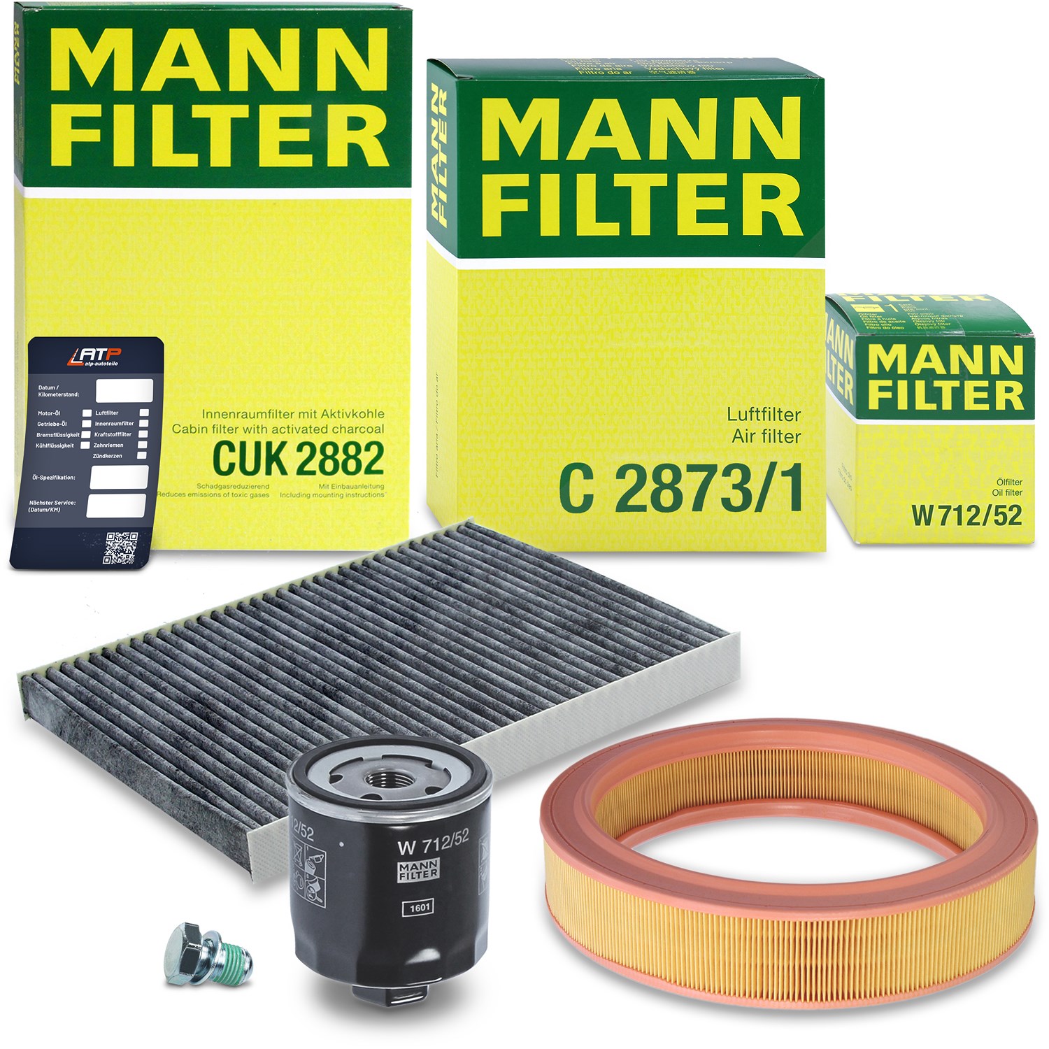 Mann-filter Inspektionspaket Filtersatz SET A [Hersteller-Nr. 10492398] für Skoda, VW, Seat