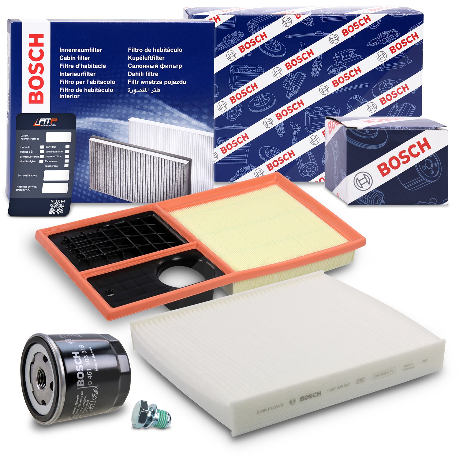 Bosch Inspektionspaket Filtersatz SET A [Hersteller-Nr. 10493163] für Seat, VW, Skoda