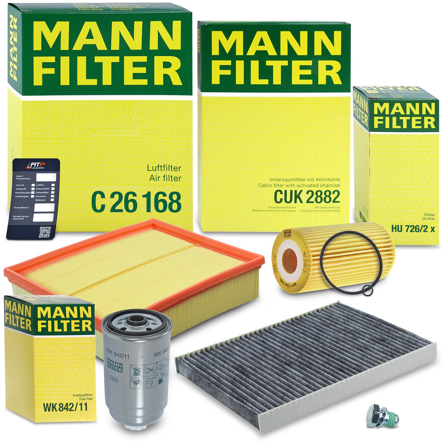 Mann-filter Inspektionspaket Filtersatz SET B [Hersteller-Nr. 10492623] für VW, Skoda