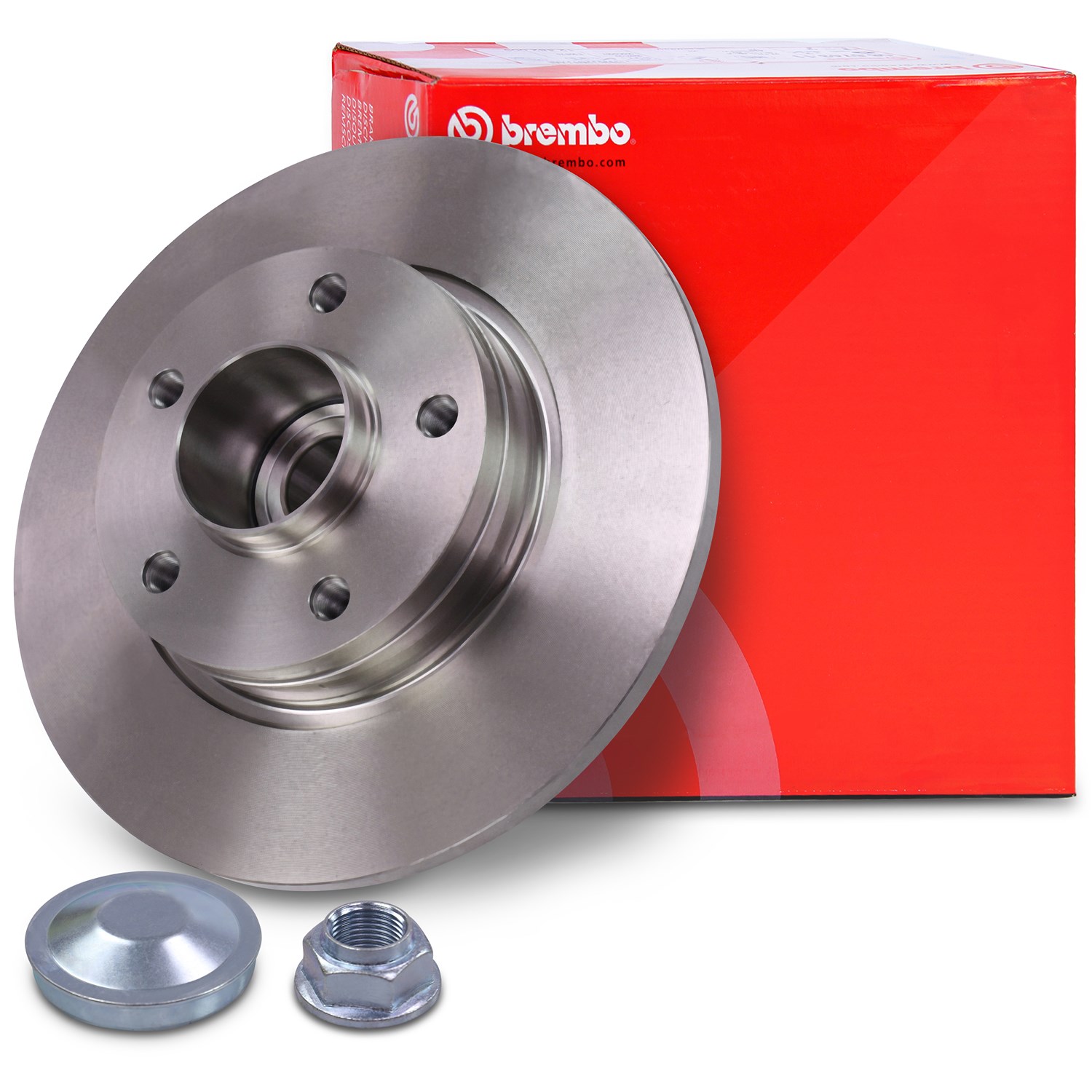Brembo 1x Bremsscheibe voll mit Radlager und ABS-Ring hinten [Hersteller-Nr. 08.9597.17] für Renault, Opel, Vauxhall, Nissan