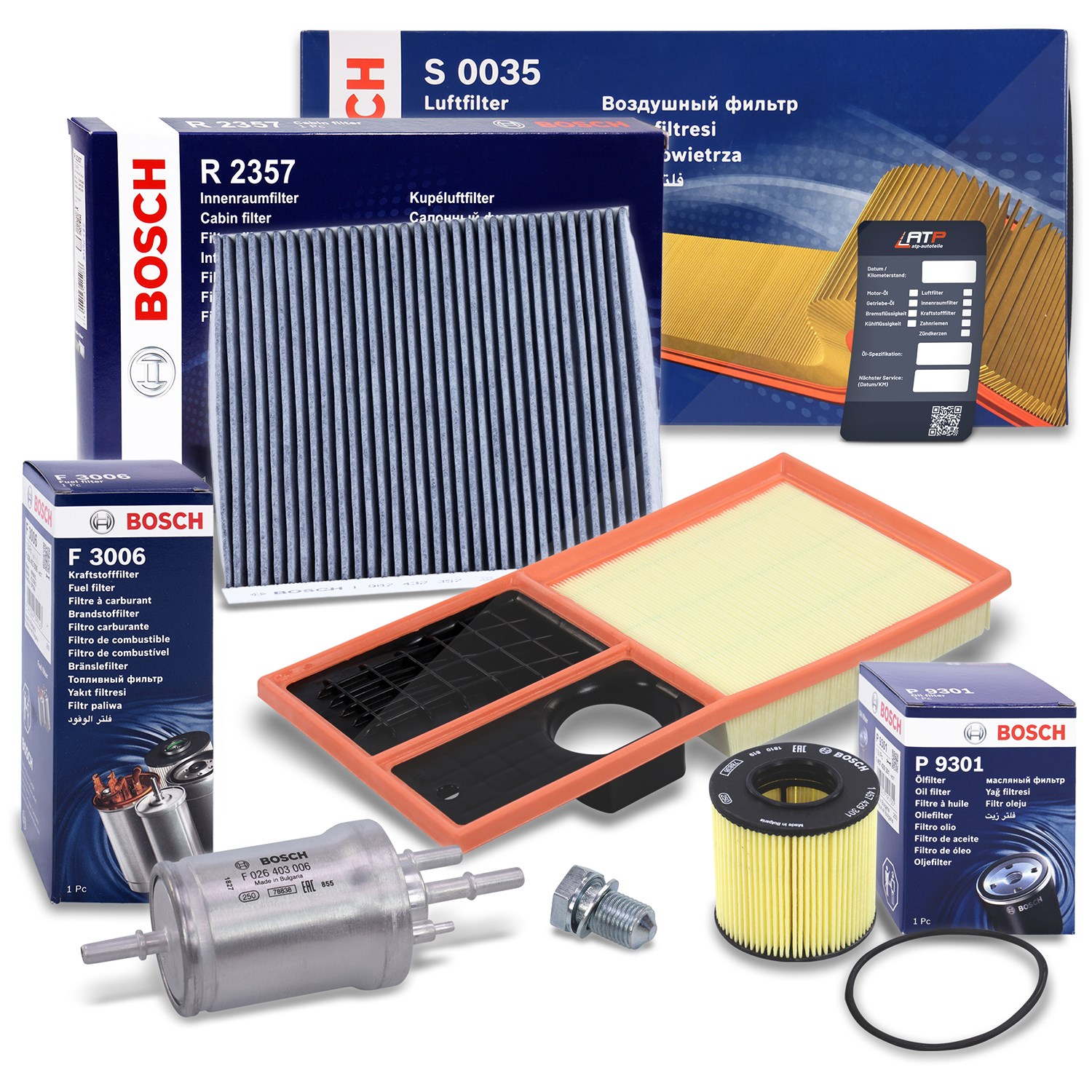 Bosch Inspektionspaket Filtersatz SET B [Hersteller-Nr. 10493505] für VW, Seat, Skoda