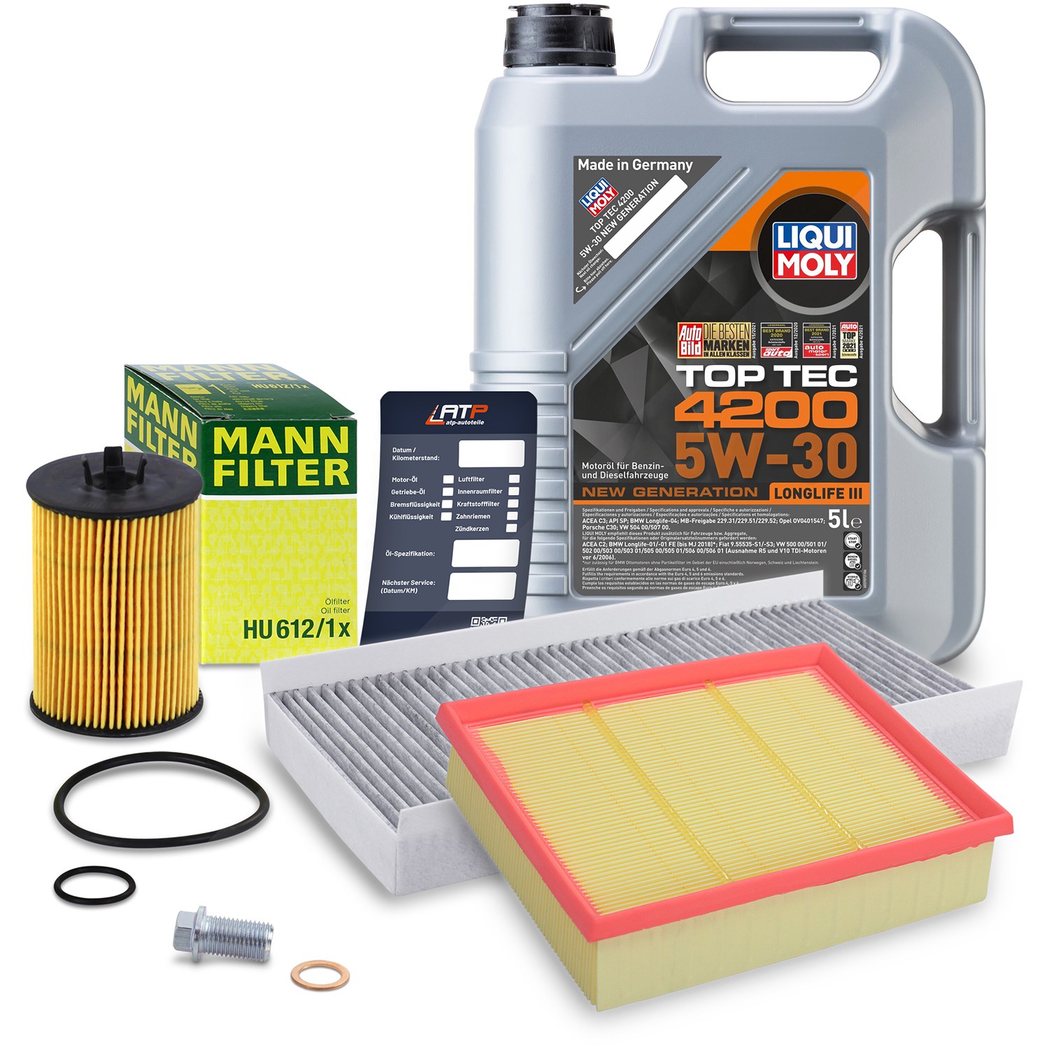 Liqui Moly Inspektionspaket Set A + 5l 5W-30 Motoröl [Hersteller-Nr. 40513916] für Mercedes-Benz