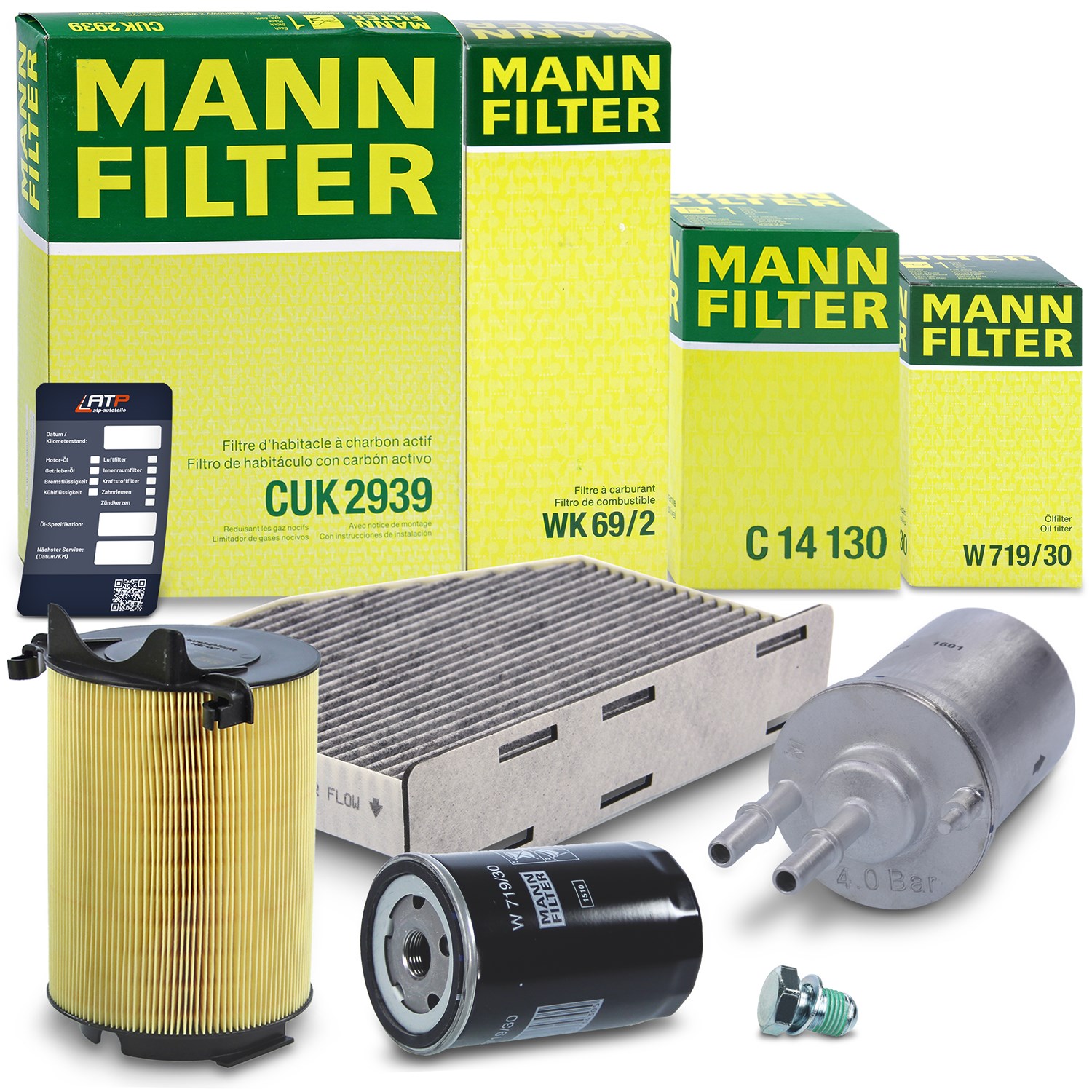 Mann-filter Inspektionspaket Filtersatz SET B [Hersteller-Nr. 10492550] für VW, Seat, Audi, Skoda