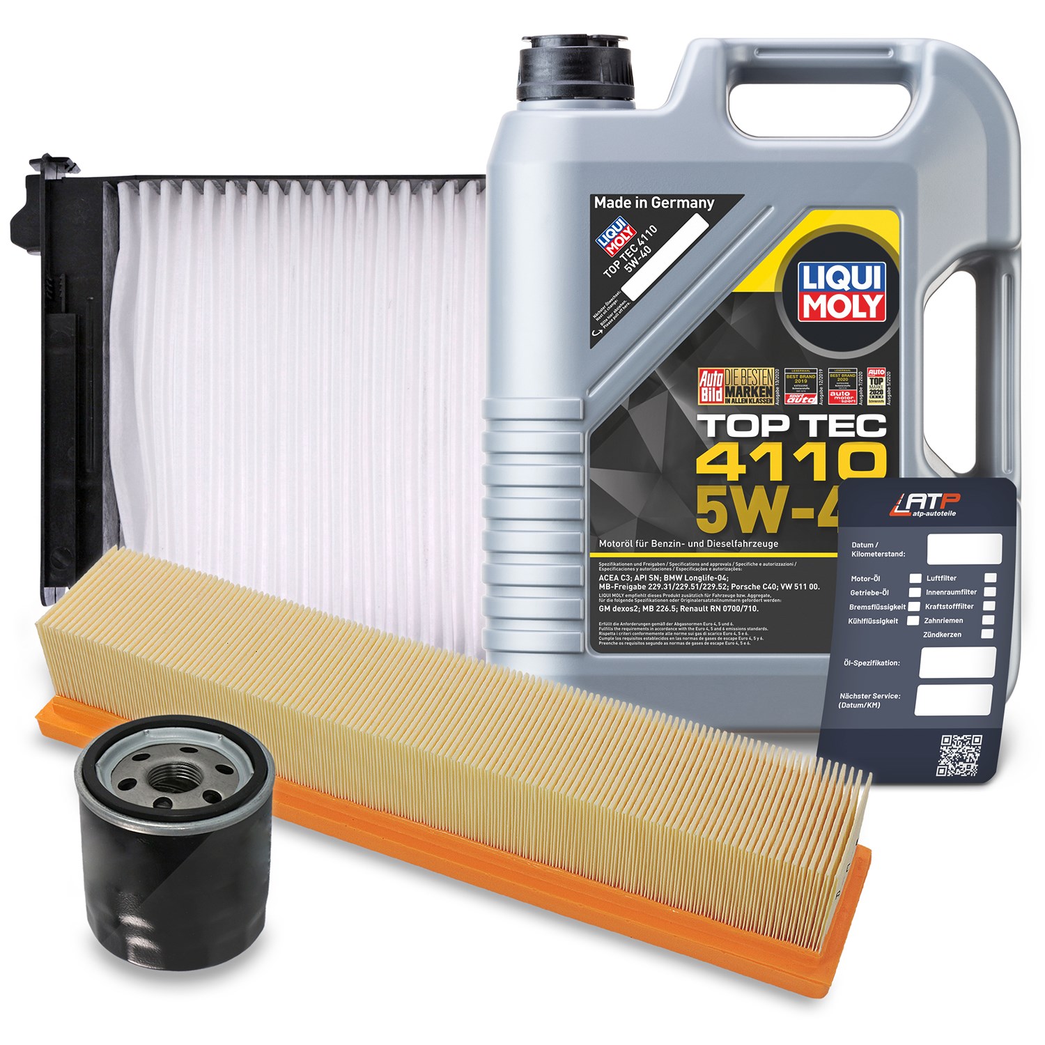 Liqui Moly Inspektionspaket A + 5l 5W-40 Motoröl [Hersteller-Nr. 40513965] für Renault, Dacia