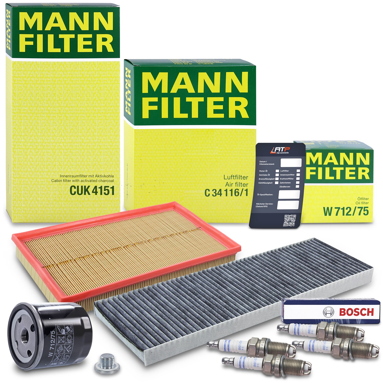 Mann-filter Inspektionspaket Filtersatz SET C [Hersteller-Nr. 10491233] für Opel