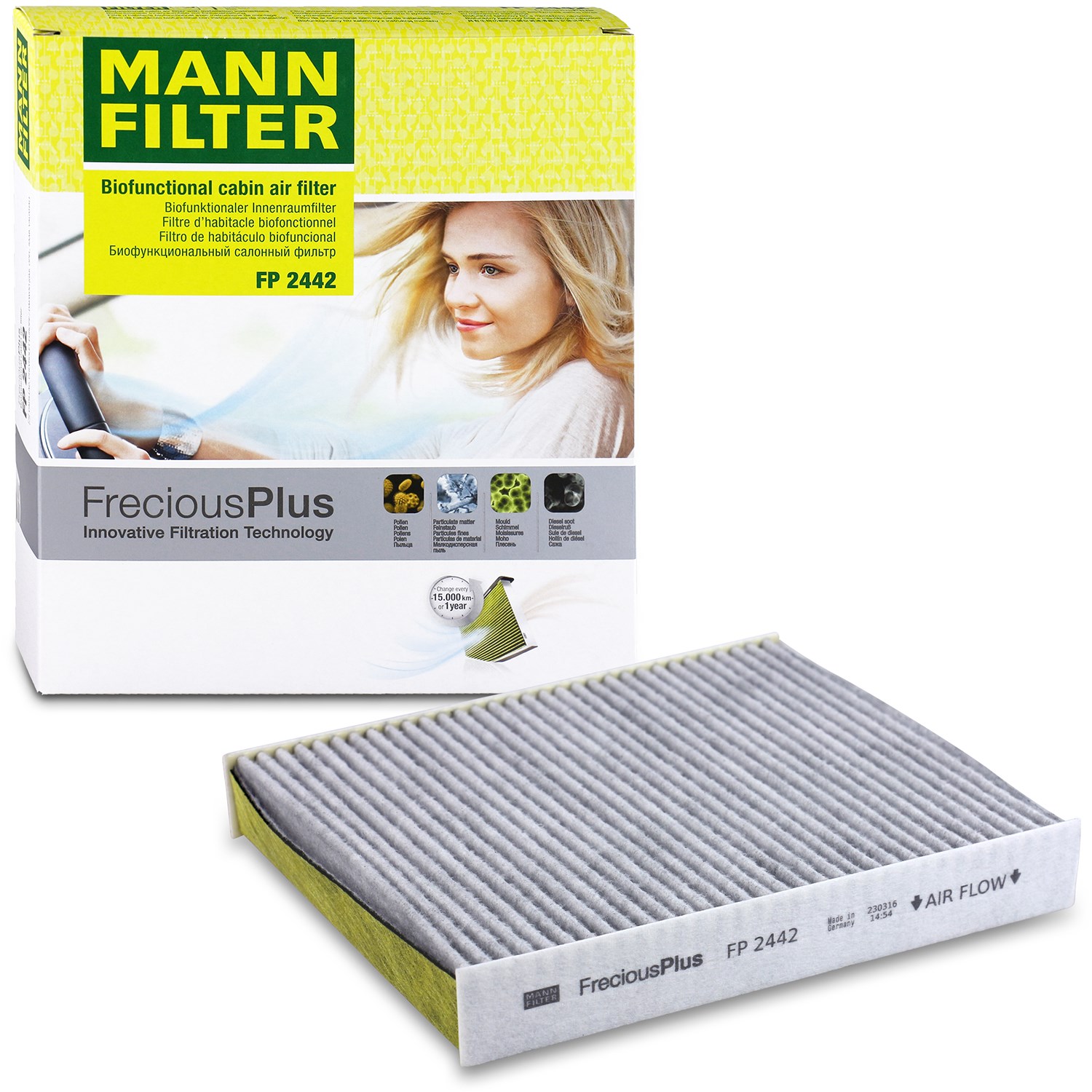 Mann-filter Filter, Innenraumluft FreciousPlus [Hersteller-Nr. FP2442] für Chevrolet, Opel, Vauxhall, Saab, Cadillac, Buick