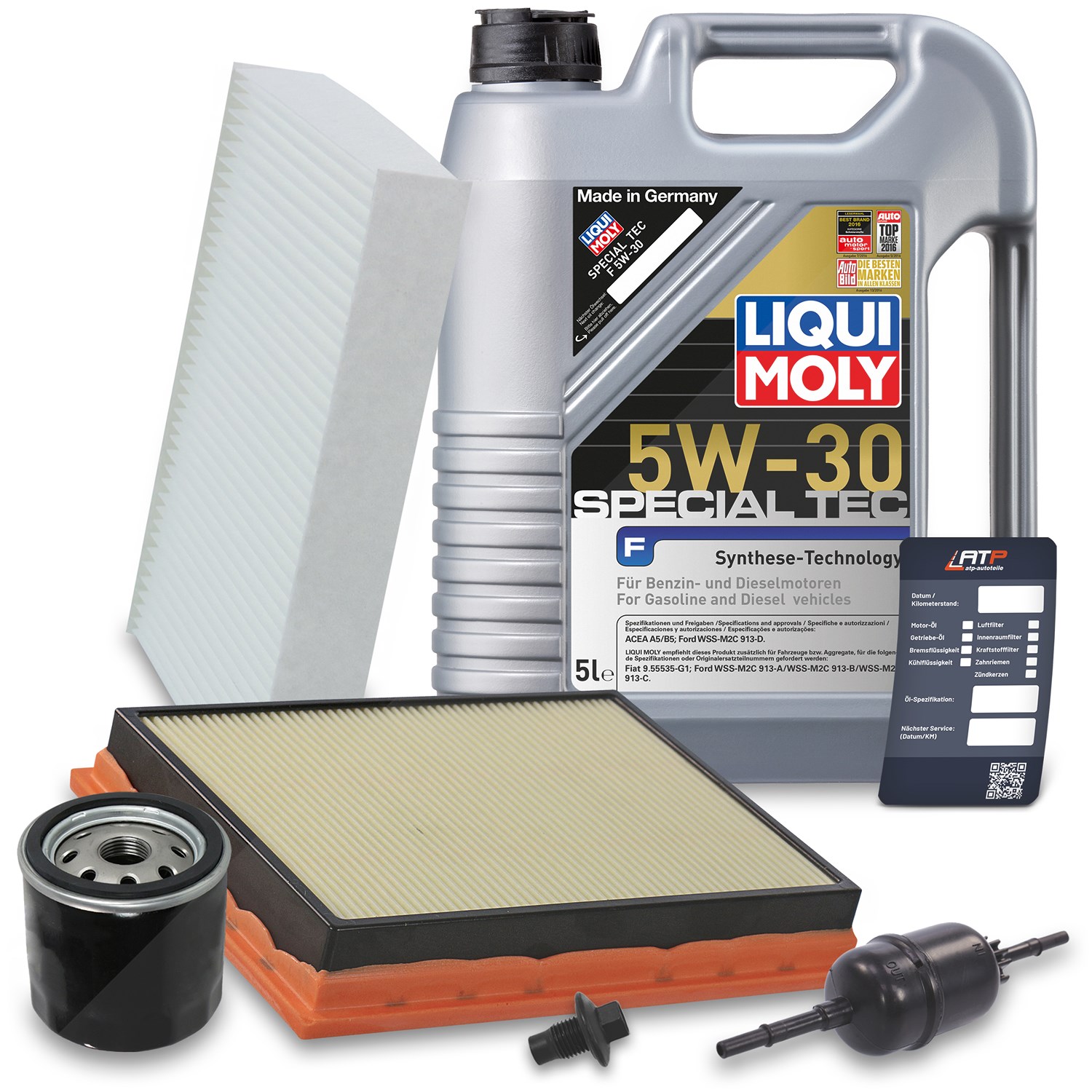 Liqui Moly Inspektionspaket B + 5l 5W-30 Motoröl [Hersteller-Nr. 40513980] für Ford