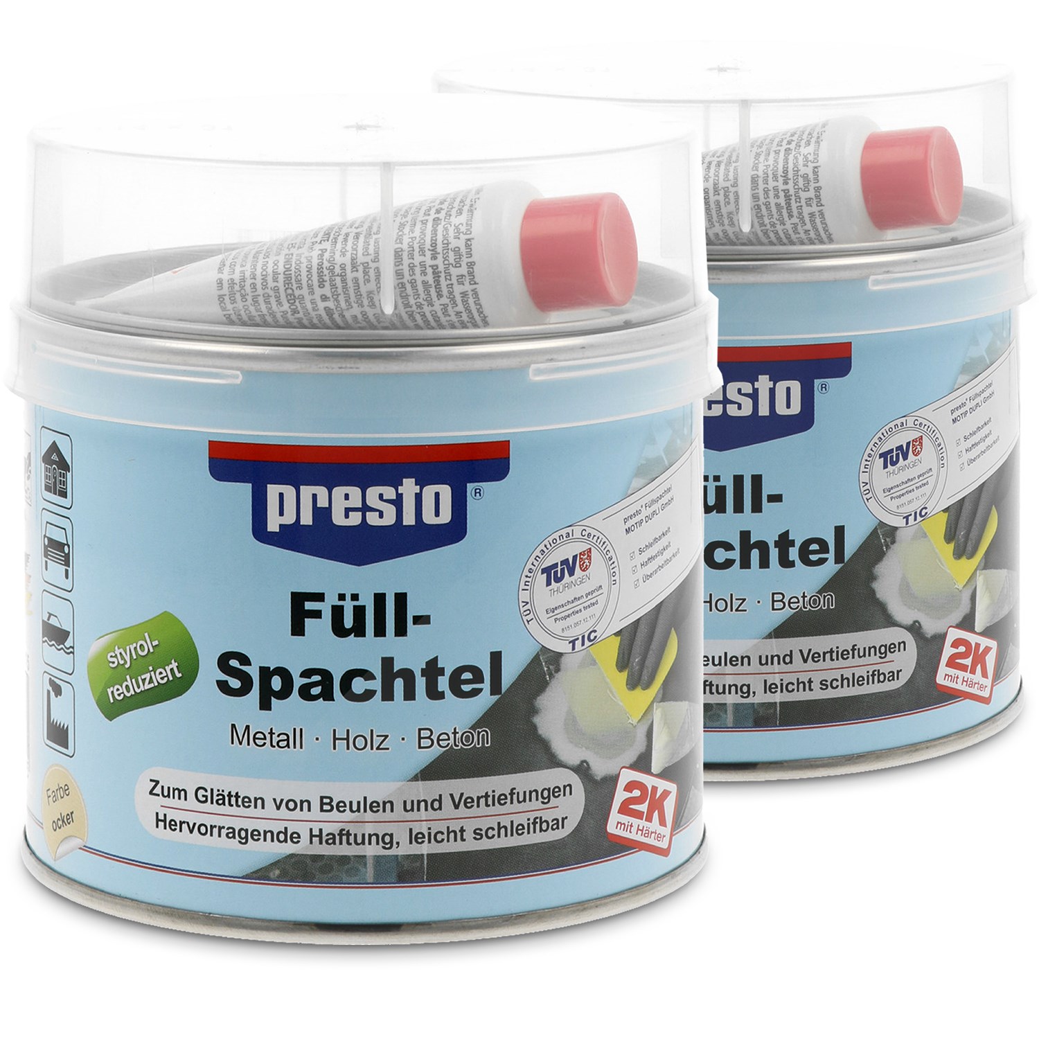 Presto 2x 1kg Füllspachtel [Hersteller-Nr. 600115]