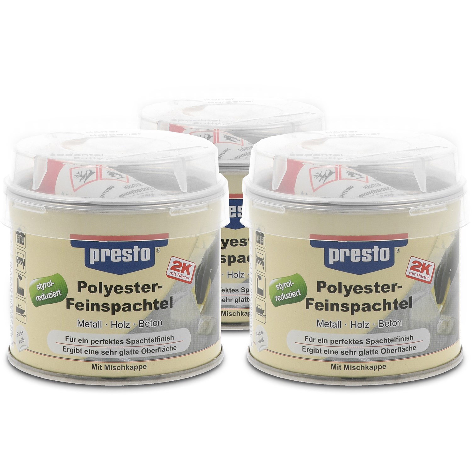 Presto 6x 250g Polyester Feinspachtel [Hersteller-Nr. 601211] - Image 3