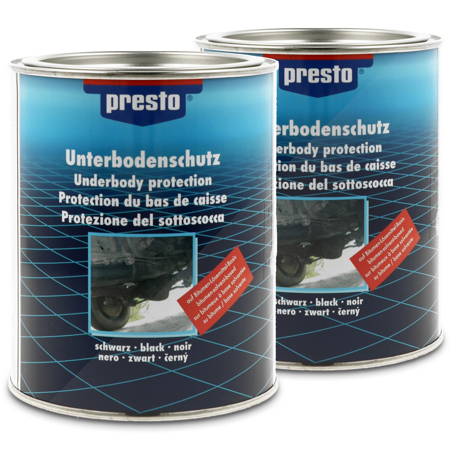 Presto 2x 1,3kg Unterbodenschutz Bitumen [Hersteller-Nr. 603253]