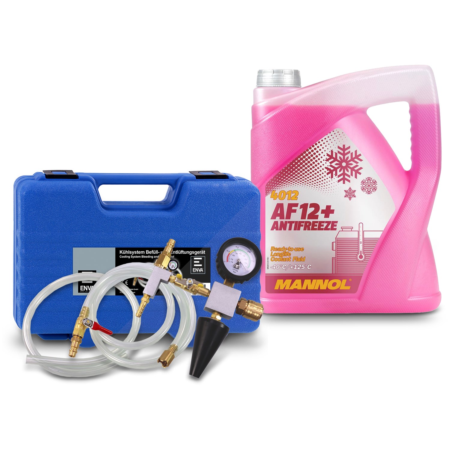 Enva Kühlsystem Prüfgerät inkl. Befüllsystem + 5 L Antifreeze AF12+ [Hersteller-Nr. 40792566]