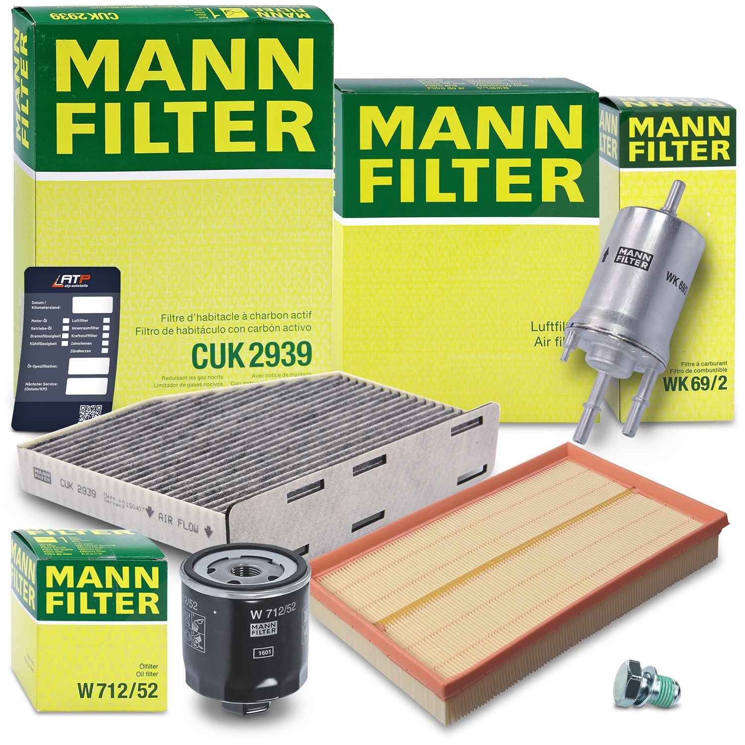 Mann-filter Inspektionspaket Filtersatz SET B [Hersteller-Nr. 10492457] für VW, Skoda