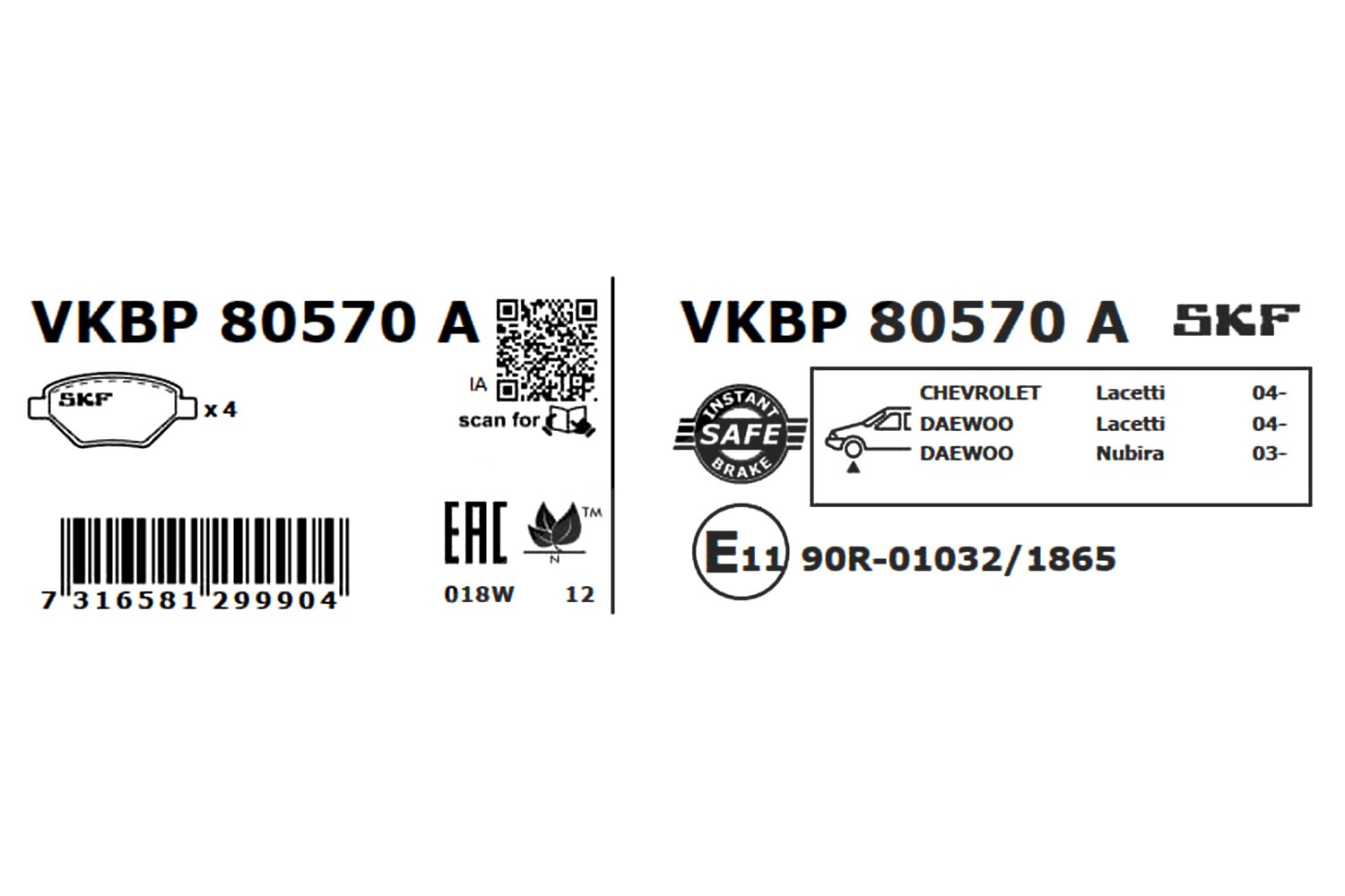 SKF VKBP80570A Bremsbelagsatz für Scheibenbremse Bremsbelagsatz - Bild 6