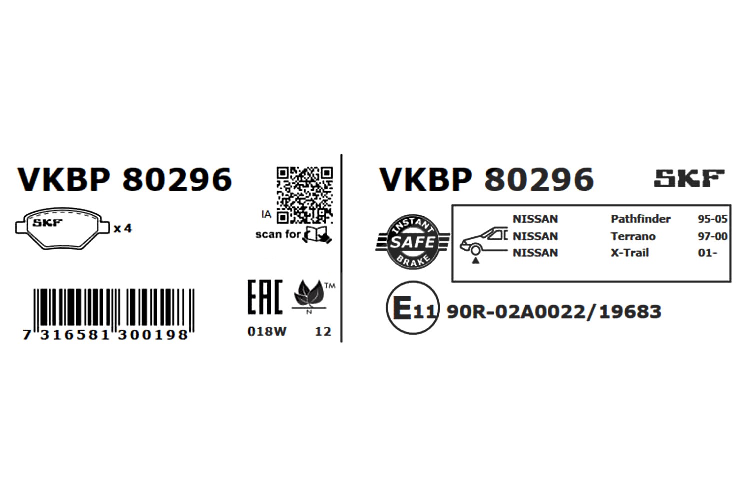 Skf Bremsbelagsatz, Scheibenbremse Vkbp 80296 Für Nissan Infiniti - Bild 6