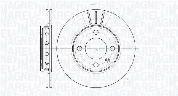 Magneti Marelli Bremsscheibe Vorderachse Belüftet [Hersteller-Nr. 361302040224] für Seat, VW