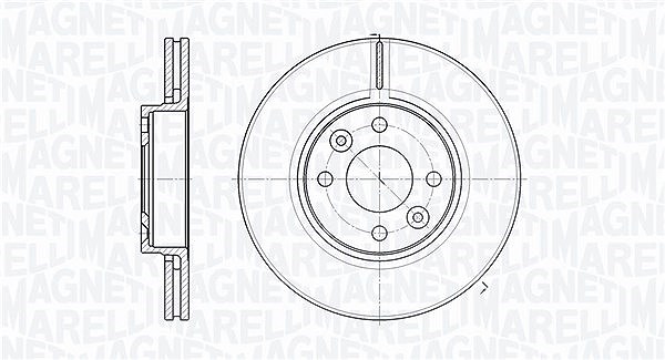 Magneti Marelli Bremsscheibe [Hersteller-Nr. 361302040162] für Lada, Dacia, Renault, Nissan