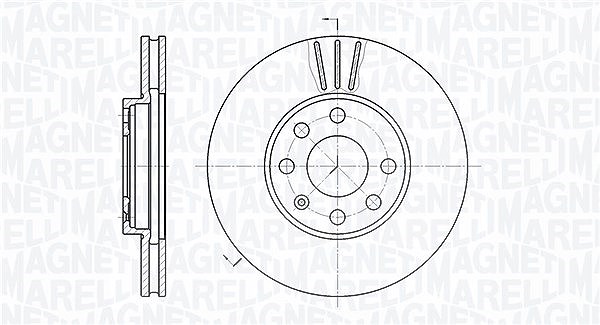 Magneti Marelli Bremsscheibe [Hersteller-Nr. 361302040212] für Vauxhall, Opel, Chevrolet