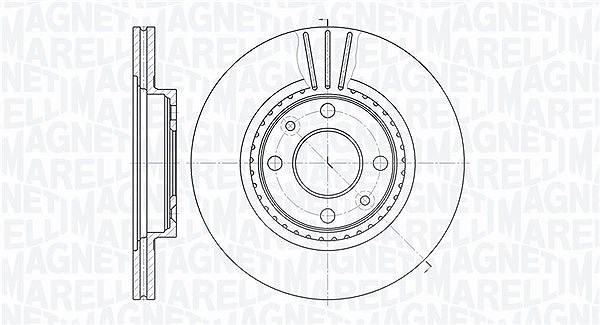 Magneti Marelli Bremsscheibe [Hersteller-Nr. 361302040240] für Nissan, Dacia, Renault, Lada