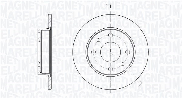 Magneti Marelli Bremsscheibe [Hersteller-Nr. 361302040169] für Alfa Romeo, Lancia, Yugo, Fiat, Abarth, Ford