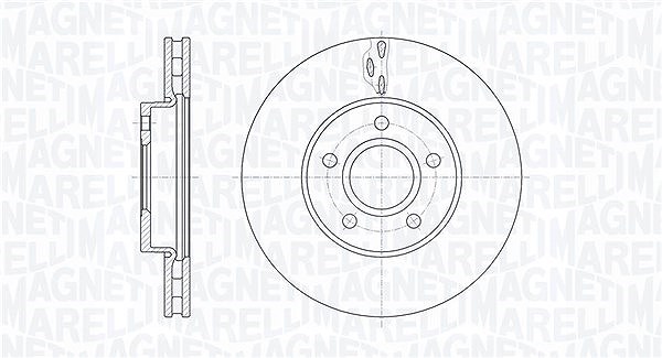 Magneti Marelli Bremsscheibe Vorderachse Belüftet [Hersteller-Nr. 361302040588] für Ford, Volvo