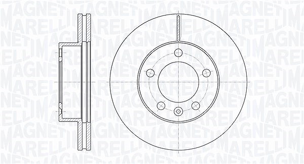 Magneti Marelli Bremsscheibe Vorderachse Belüftet [Hersteller-Nr. 361302040622] für Nissan, Renault, Opel, Vauxhall