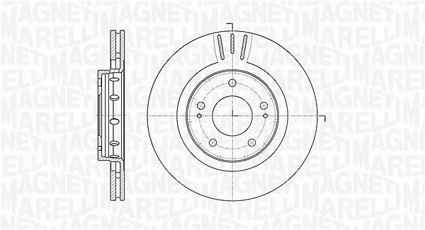 Magneti Marelli Bremsscheibe [Hersteller-Nr. 361302040574] für Citroën, Peugeot, Mitsubishi