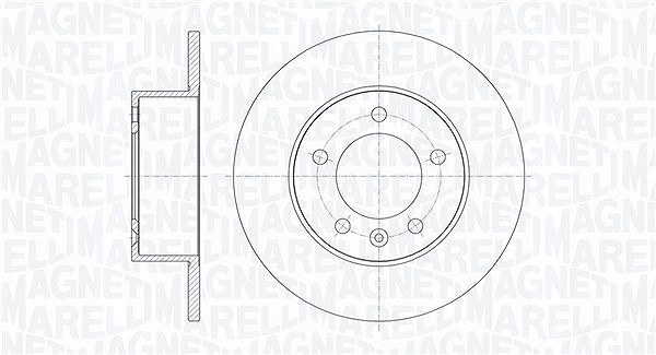 Magneti Marelli Bremsscheibe Hinterachse Voll [Hersteller-Nr. 361302040373] für Renault, Nissan, Vauxhall, Opel