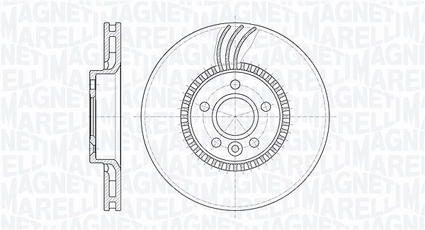 Magneti Marelli Bremsscheibe Vorderachse Belüftet [Hersteller-Nr. 361302040528] für Land Rover, Volvo, Ford