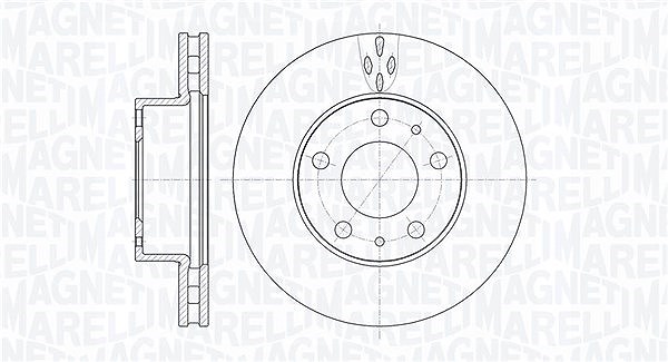 Magneti Marelli Bremsscheibe Vorderachse Belüftet [Hersteller-Nr. 361302040512] für Peugeot, Fiat, Citroën