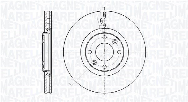 Magneti Marelli Bremsscheibe [Hersteller-Nr. 361302040508] für Ds, Peugeot, Ds (capsa), Opel, Citroën, Vauxhall