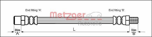 Metzger Autoteile Bremsschlauch [Hersteller-Nr. 4110047] für BMW