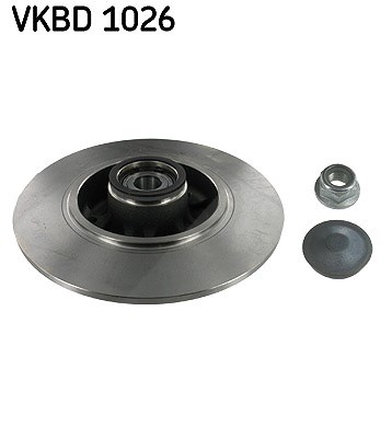 Skf 1x Bremsscheibe Hinterachse +Radlager Voll [Hersteller-Nr. VKBD1026] für Renault